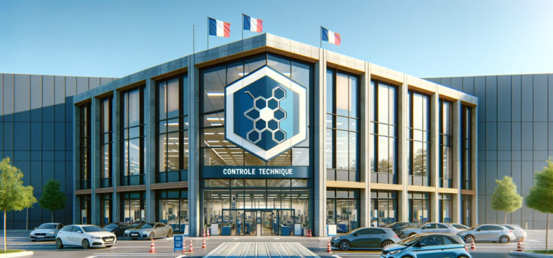 facade et parking d'un centre de contrôle etchnique automobile en France