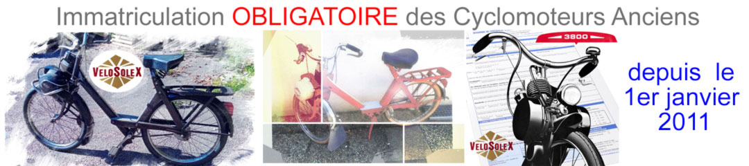 3 cyclomoteurs anciens velosolex 3800 - immatriculation obligatoire depuis 2011