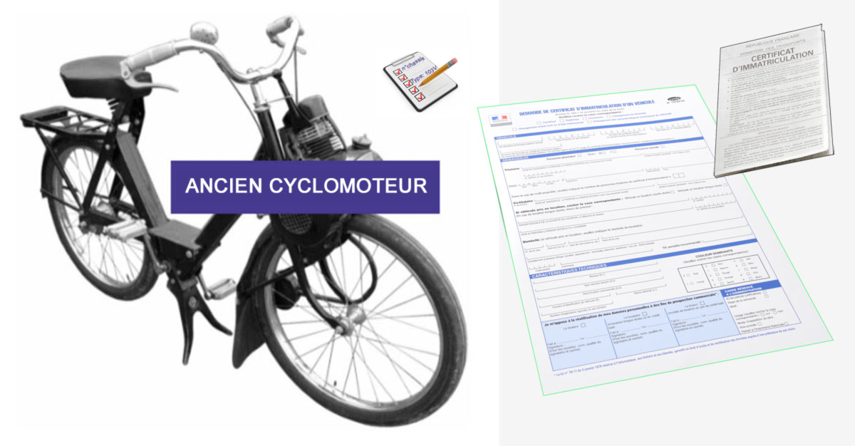 Première immatriculation d'un cyclomoteur ancien