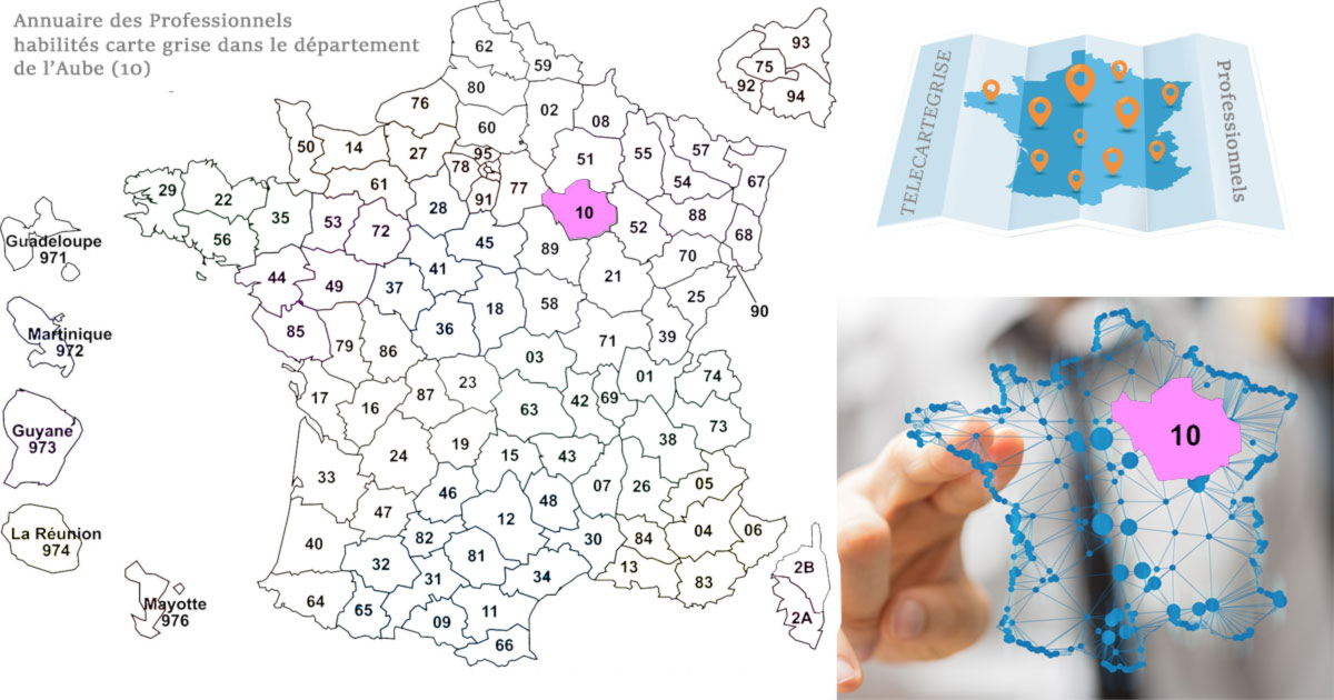 annuaire TeleCarteGrise des professionnels habilités pour immatriculer les véhicules