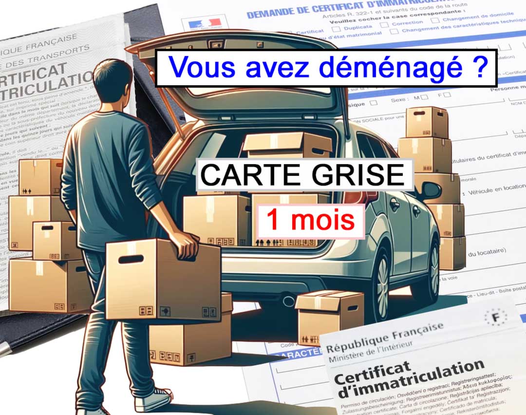 un automobiliste déménage et range ses cartons dans son véhicule