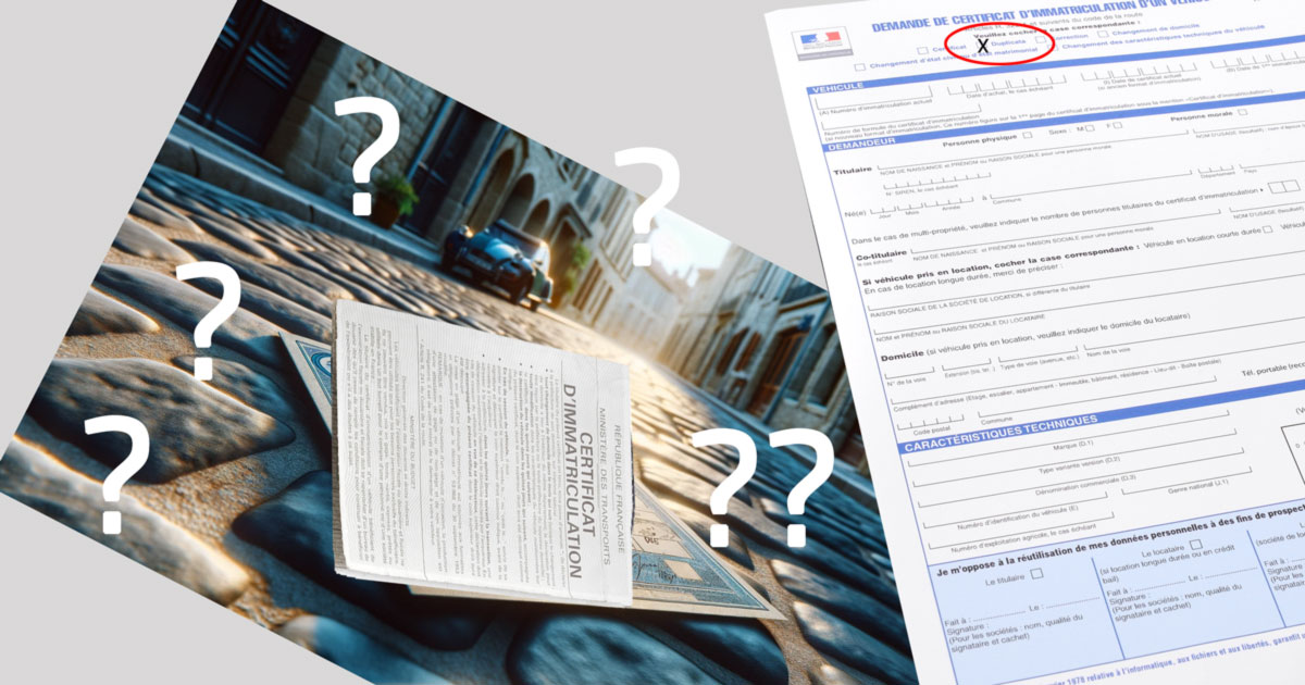 carte grise perdue - formulaire de demande de duplicata